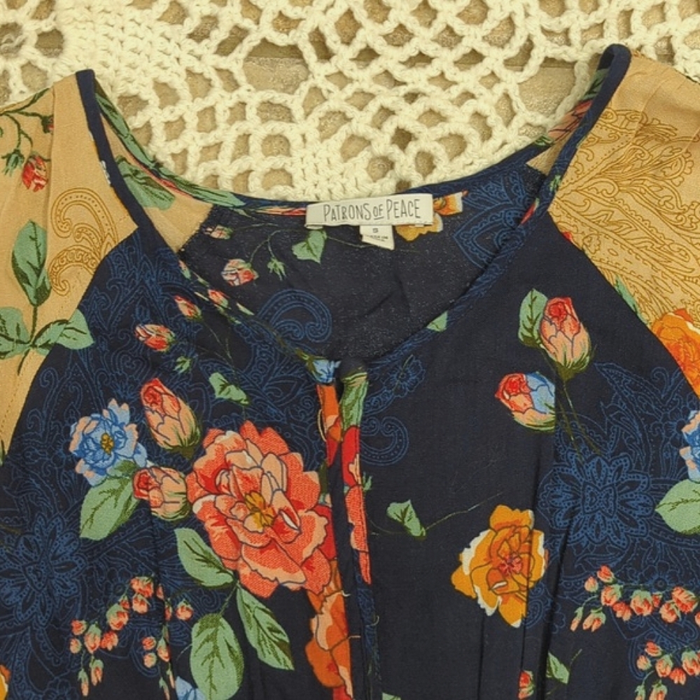 Patrons Of Peace Boho Flowy Tiered Dress - Picture 6 of 10